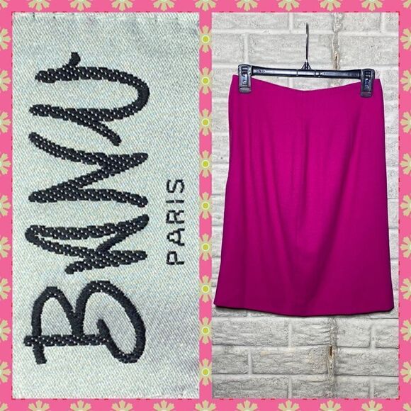 🌸Banu (Paris) 100% wool pink Skirt - Picture 1 of 8